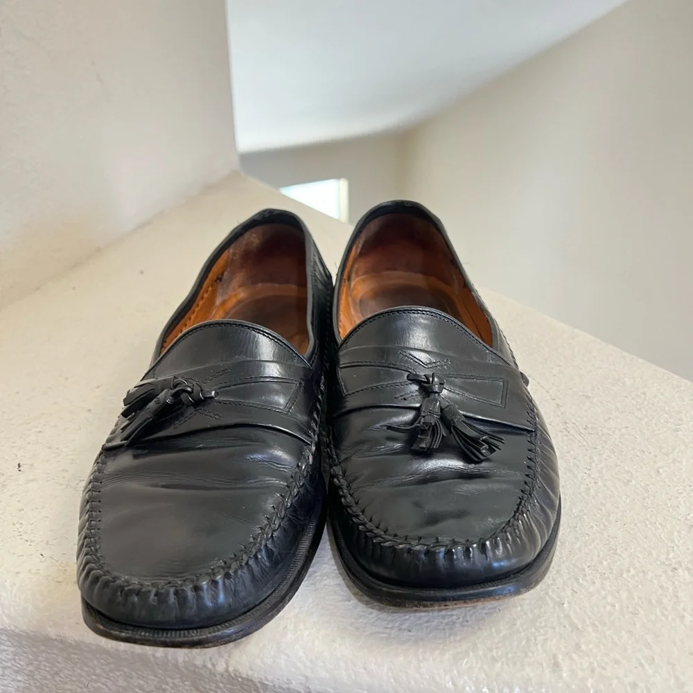 Allen Edmonds Naples Black‎ Leather Tassel Loafers Dress Shoes Men’s Size 12